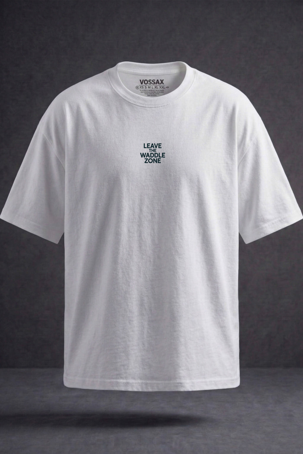 Unisex Beyaz Leave The Waddle Zone Penguen Baskılı %100 Pamuk Oversize Bisiklet Yaka Premium T-shirt