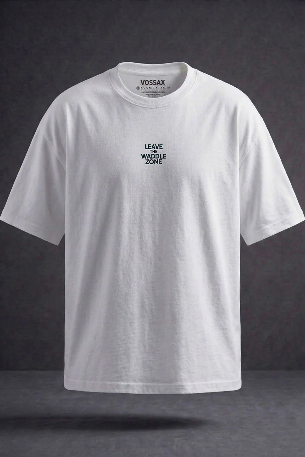 Unisex Beyaz Leave The Waddle Zone Penguen Baskılı %100 Pamuk Oversize Bisiklet Yaka Premium T-shirt